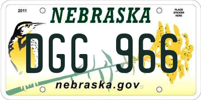NE license plate DGG966