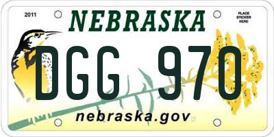 NE license plate DGG970