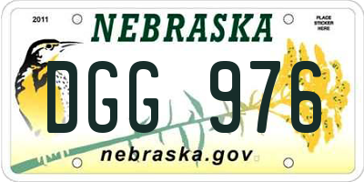 NE license plate DGG976