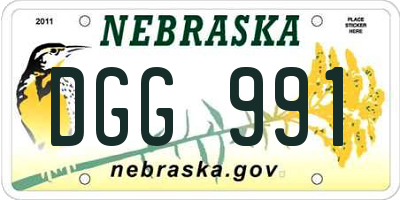 NE license plate DGG991