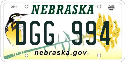 NE license plate DGG994