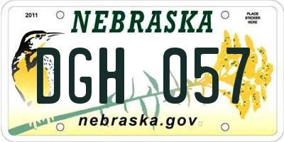 NE license plate DGH057
