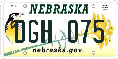NE license plate DGH075