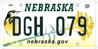 NE license plate DGH079