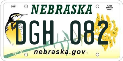 NE license plate DGH082