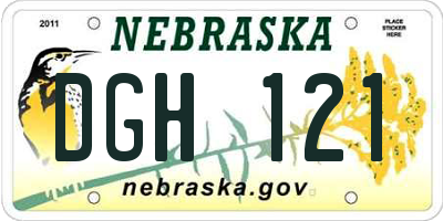NE license plate DGH121