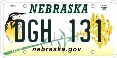 NE license plate DGH131