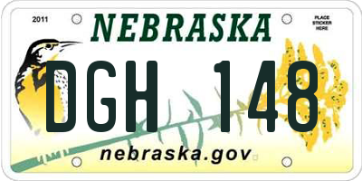 NE license plate DGH148