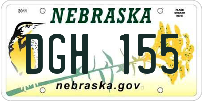 NE license plate DGH155