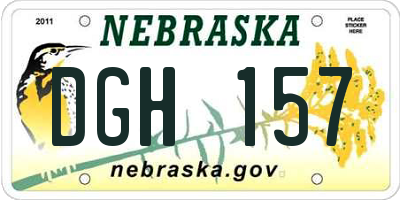 NE license plate DGH157