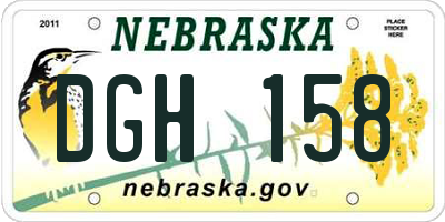 NE license plate DGH158