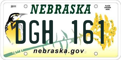 NE license plate DGH161