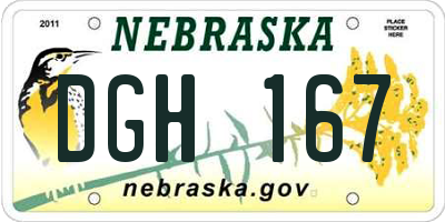 NE license plate DGH167
