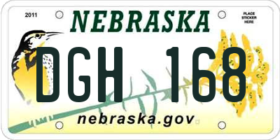 NE license plate DGH168