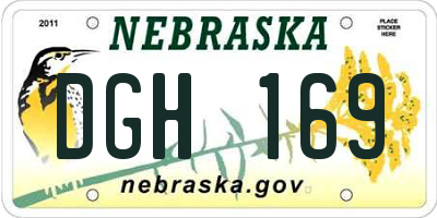NE license plate DGH169