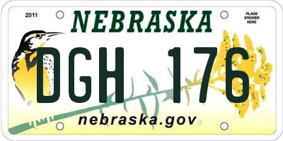NE license plate DGH176