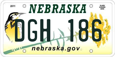 NE license plate DGH186