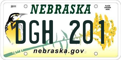 NE license plate DGH201