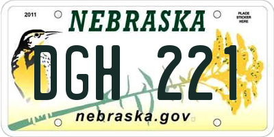 NE license plate DGH221