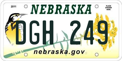 NE license plate DGH249
