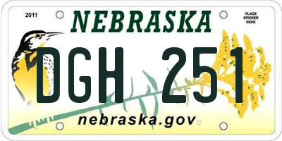 NE license plate DGH251