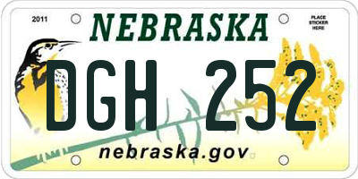 NE license plate DGH252