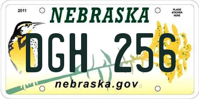NE license plate DGH256