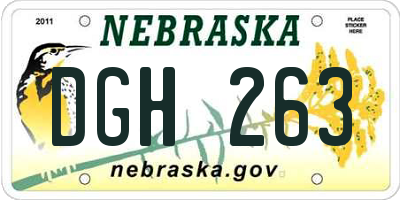 NE license plate DGH263