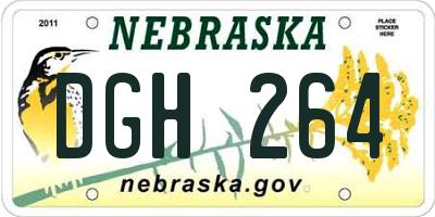 NE license plate DGH264