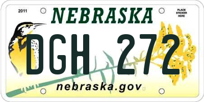 NE license plate DGH272