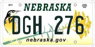NE license plate DGH276