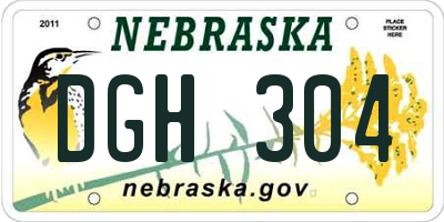 NE license plate DGH304