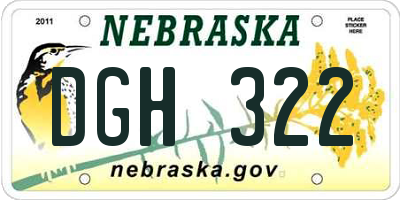 NE license plate DGH322