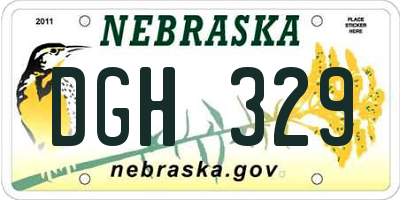 NE license plate DGH329