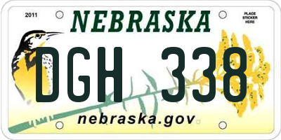 NE license plate DGH338