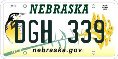 NE license plate DGH339