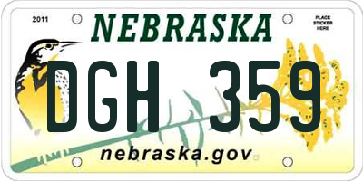 NE license plate DGH359