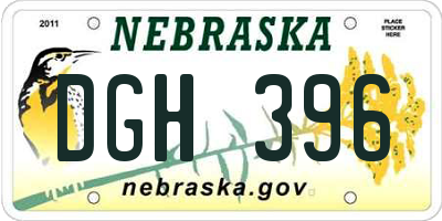 NE license plate DGH396