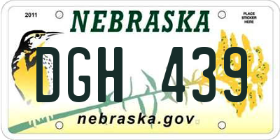 NE license plate DGH439