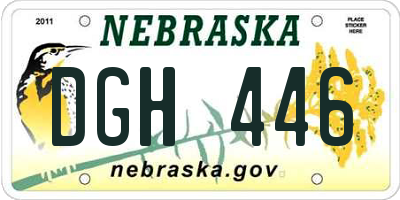 NE license plate DGH446
