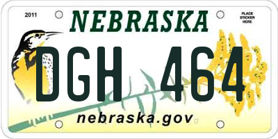 NE license plate DGH464