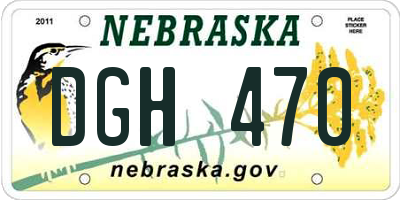 NE license plate DGH470