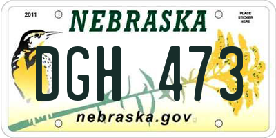 NE license plate DGH473