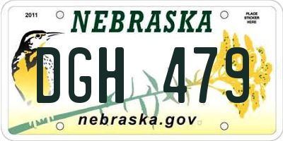 NE license plate DGH479