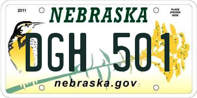 NE license plate DGH501