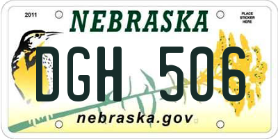 NE license plate DGH506