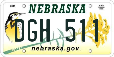 NE license plate DGH511