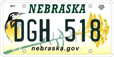 NE license plate DGH518