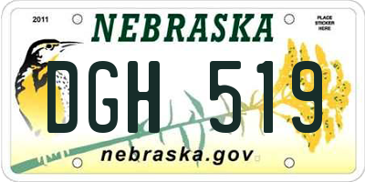 NE license plate DGH519