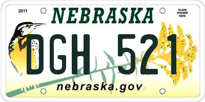 NE license plate DGH521
